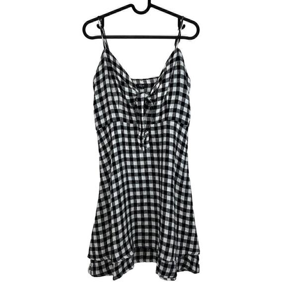 Rails x REVOLVE Linen Blend Dress Size Medium August Gingham Checked Print - Picture 2 of 8